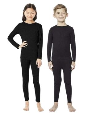 32 Degrees Heat Kids Black Long Sleeve Crew Neck & Legging Set XL